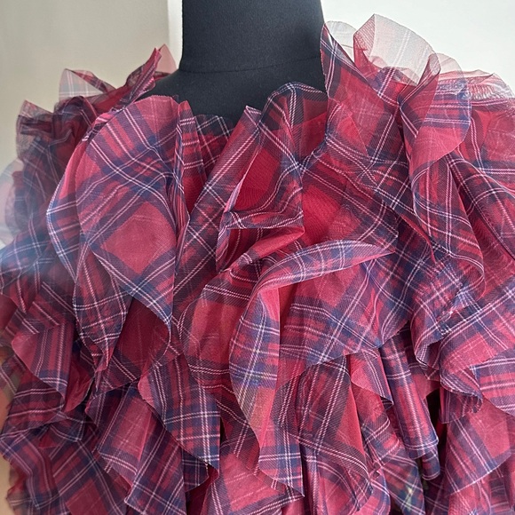 Anthropologie Dolan Left Coast Plaid Ruffle Blouse - Size L - Picture 4 of 9